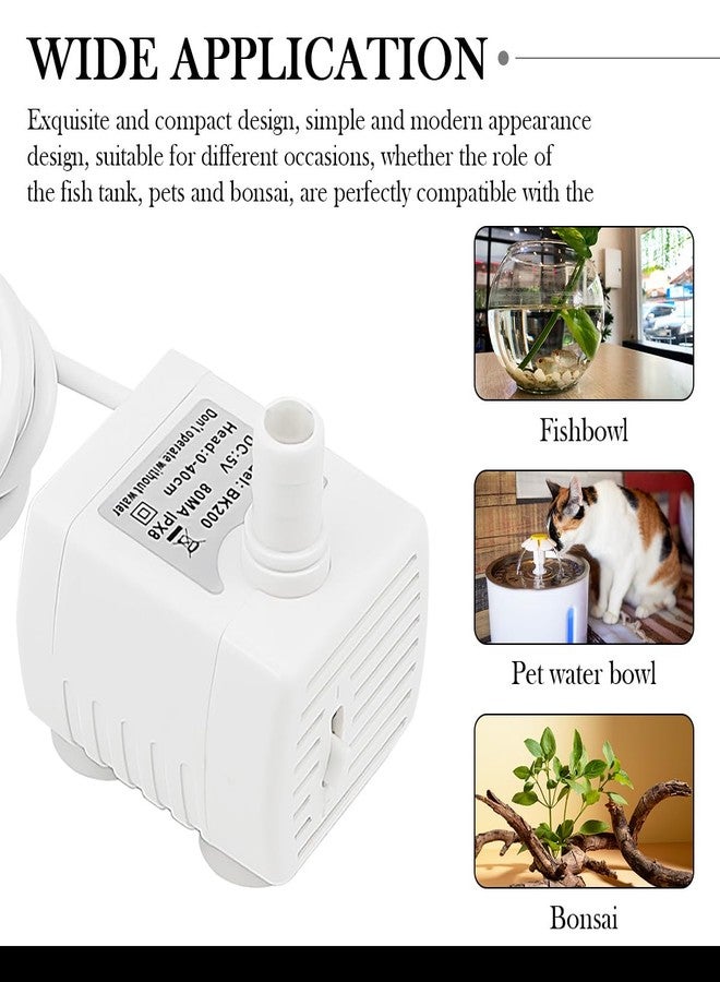LCJAOF Replacement Pump for Pet Drinking Fountains, Quiet DC Brushless Motor, USB Powered, Mini Cat Water Dispenser, White, ABS Material, Above Ground, 5V, Pet Pump - Image 4